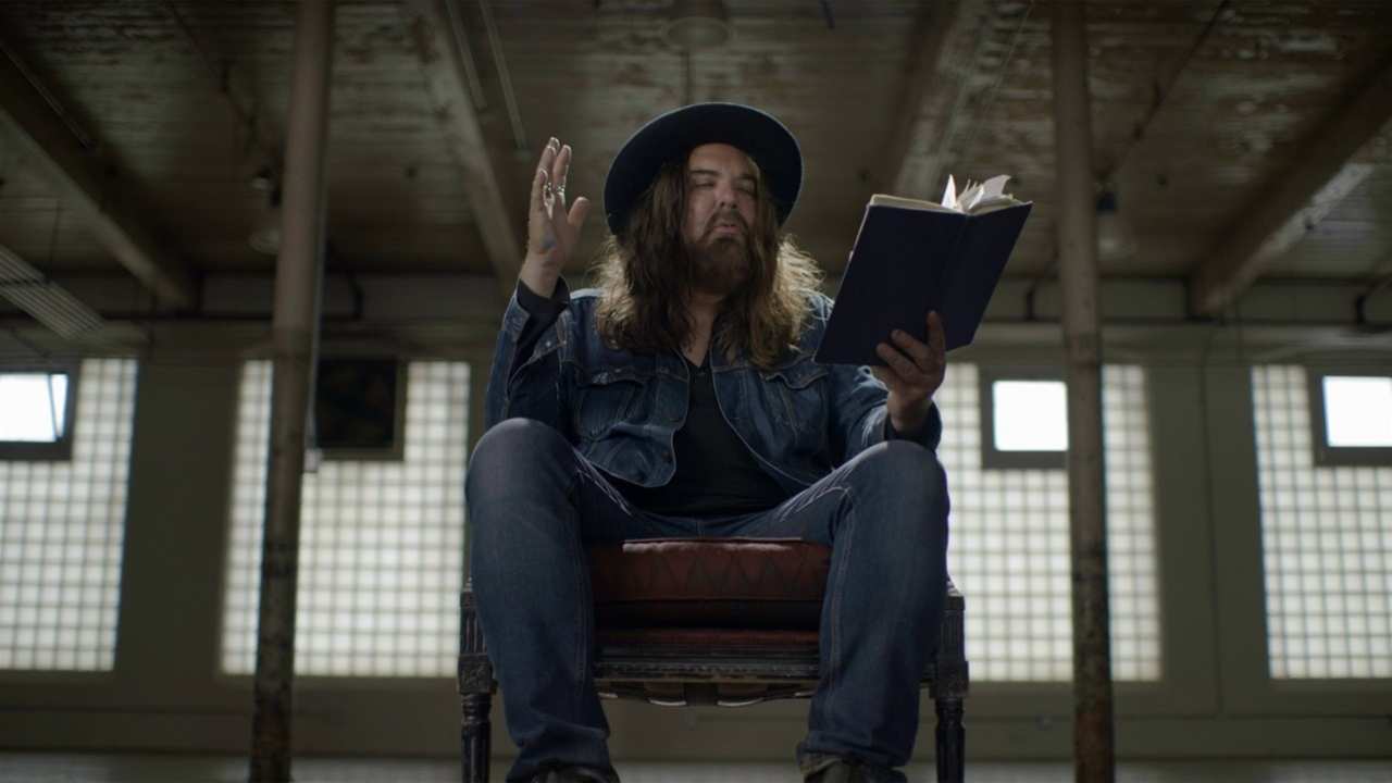 a man reading a book